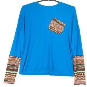 Acevog crew neck patch long sleeve shirt